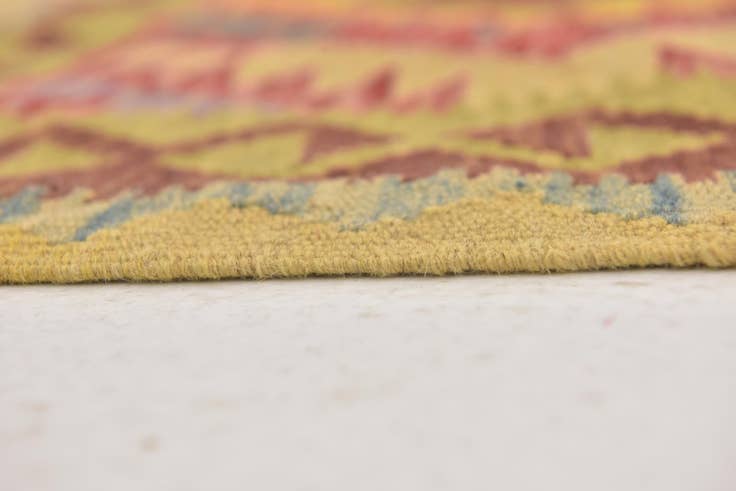 Detail image of 3' 3 x 3' 6 Hand Woven Kilim Maymana Wool Square Rug