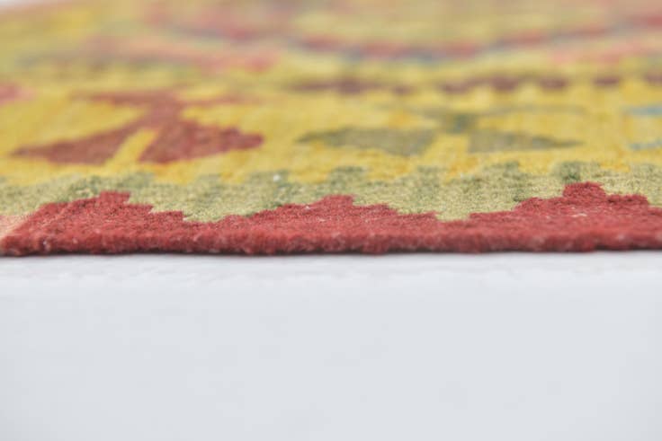 Detail image of 3' x 3' 5 Hand Woven Kilim Maymana Wool Square Rug