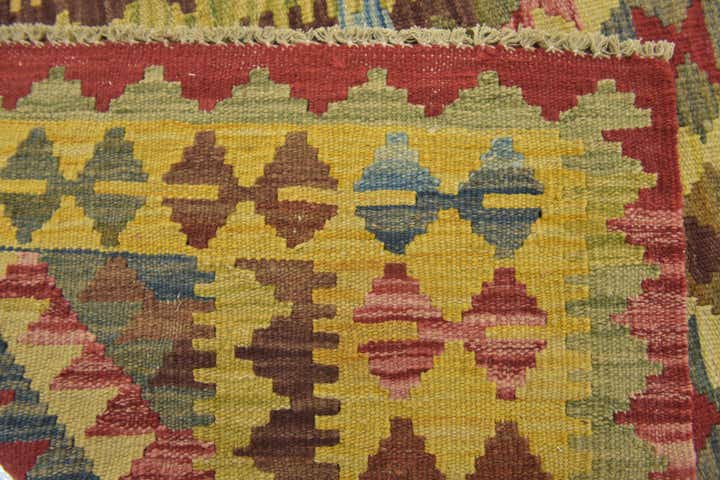3' x 3' 5 Hand Woven Kilim Maymana Wool Square Rug