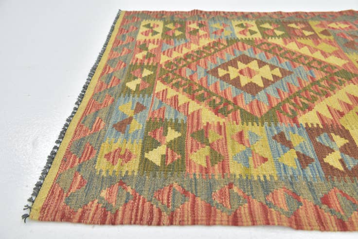 Detail image of 3' 4 x 3' 5 Hand Woven Kilim Maymana Wool Square Rug