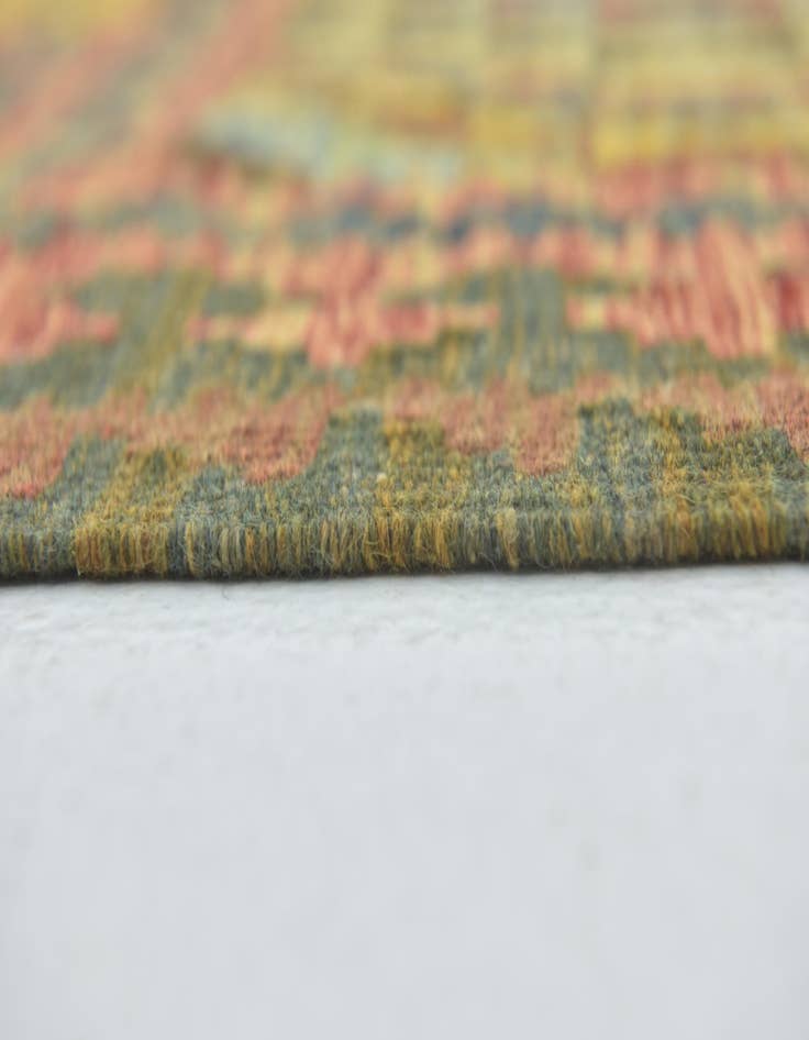 Detail image of 3' 3 x 3' 10  Hand Woven Kilim Maymana Wool Square Rug