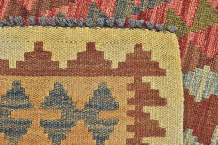 3' 2 x 3' 7 Hand Woven Kilim Maymana Wool Square Rug