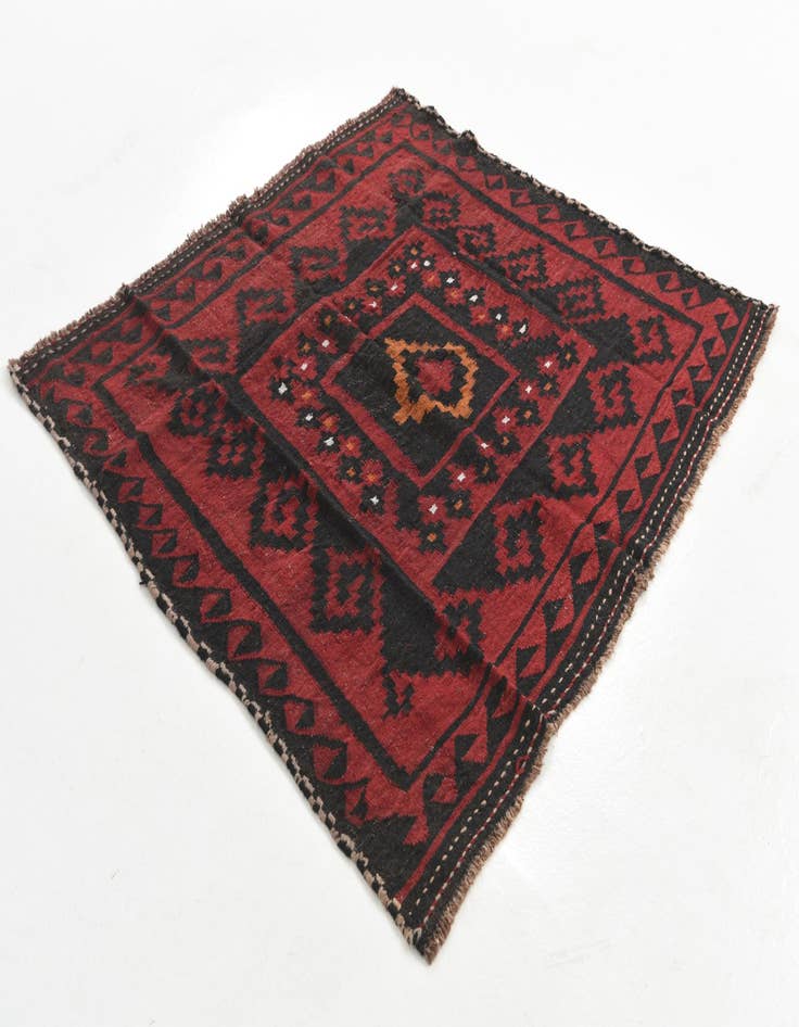 Detail image of 4' 5 x 4' 8  Hand Woven Kilim Maymana Wool Square Rug