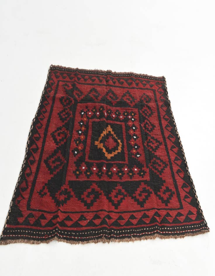 Detail image of 4' 5 x 4' 8  Hand Woven Kilim Maymana Wool Square Rug