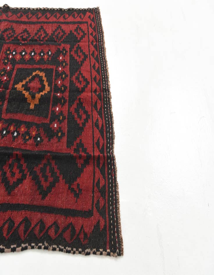 Detail image of 4' 5 x 4' 8  Hand Woven Kilim Maymana Wool Square Rug