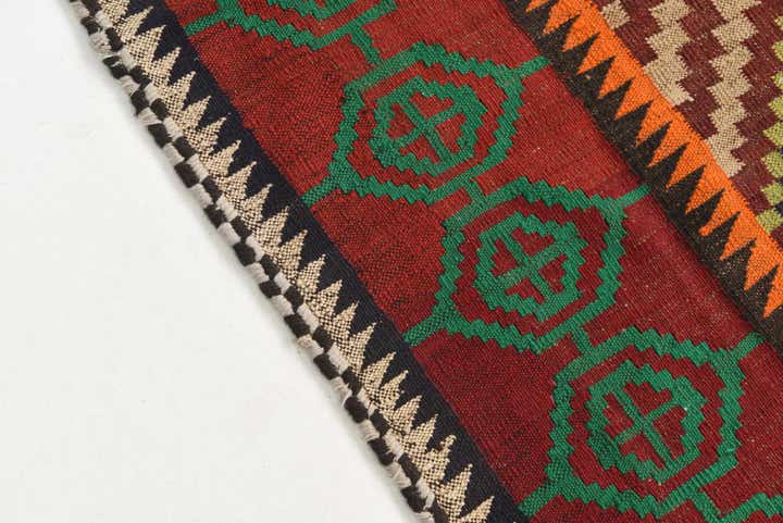 4' 4 x 4' 4 Hand Woven Kilim Maymana Wool Square Rug