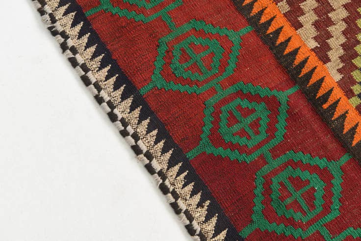 Detail image of 4' 4 x 4' 4 Hand Woven Kilim Maymana Wool Square Rug
