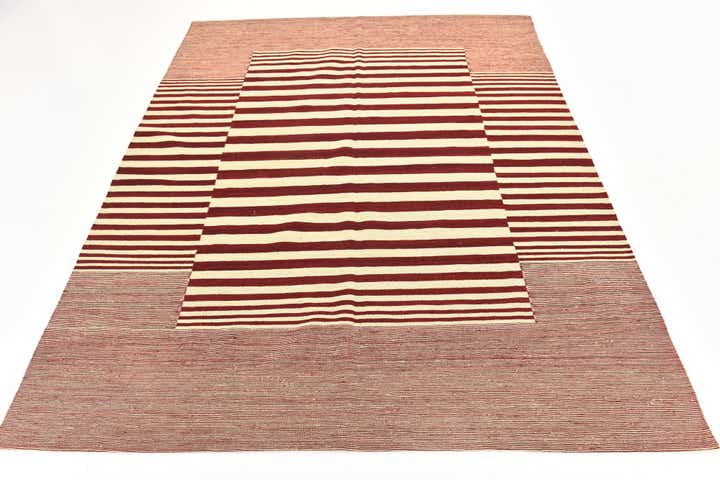 6' x 7' 5 Hand Woven Kilim Modern Wool Square Rug