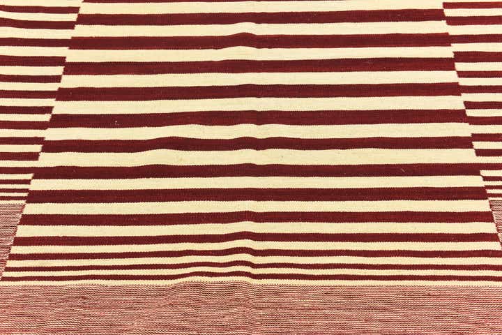 6' x 7' 5 Hand Woven Kilim Modern Wool Square Rug
