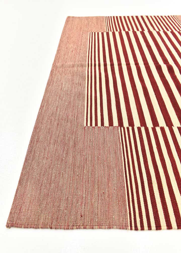 6' x 7' 5 Hand Woven Kilim Modern Wool Square Rug
