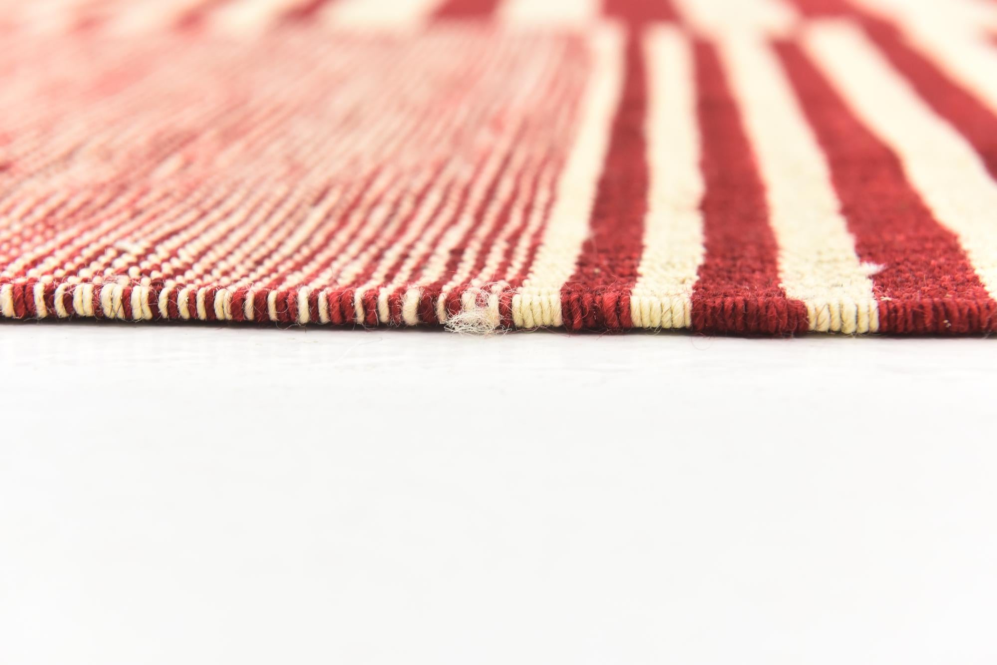 6' x 7' 5 Hand Woven Kilim Modern Wool Square Rug