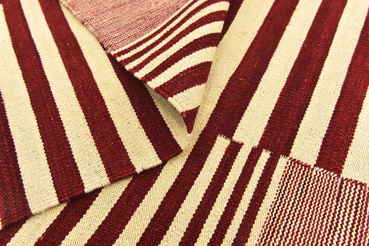 6' x 7' 5 Hand Woven Kilim Modern Wool Square Rug