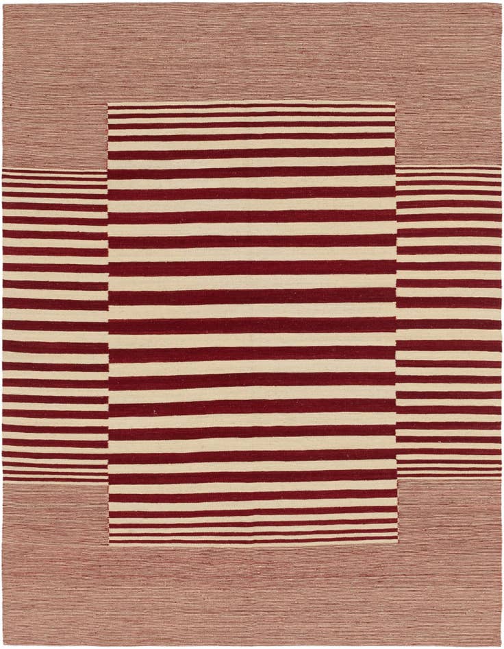 Detail image of 6' x 7' 5 Hand Woven Kilim Modern Wool Square Rug