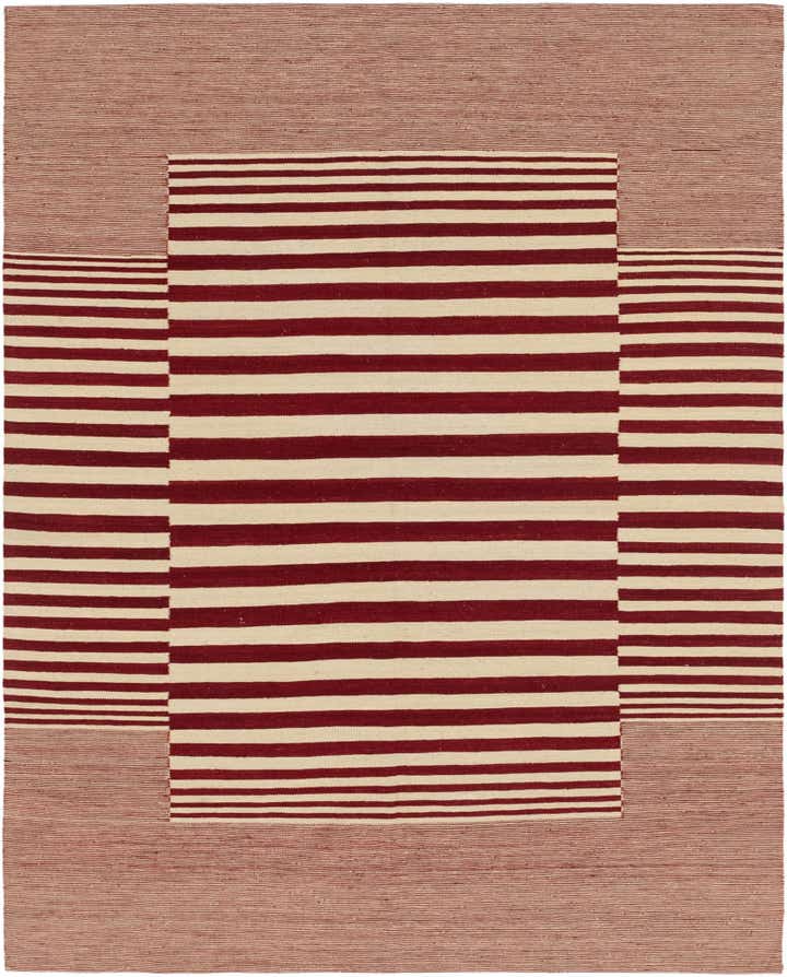 6' x 7' 5 Hand Woven Kilim Modern Wool Square Rug