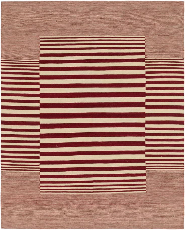 Detail image of 6' x 7' 5 Hand Woven Kilim Modern Wool Square Rug