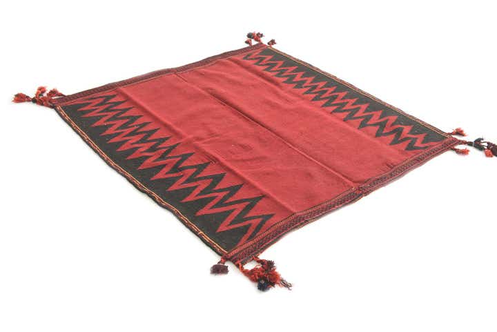 4' x 4' 2 Hand Woven Kilim Modern Wool Square Rug