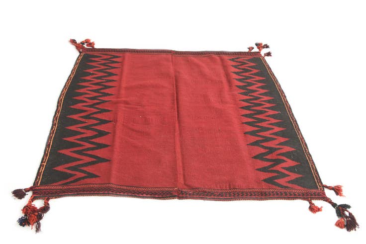 Detail image of 4' x 4' 2 Hand Woven Kilim Modern Wool Square Rug