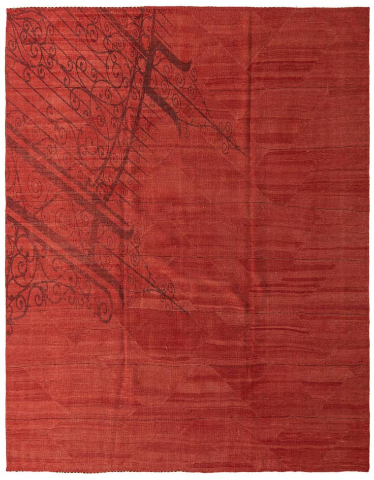 Detail image of 8' 4 x 8' 7 Hand Woven Kilim Modern Wool Square Rug