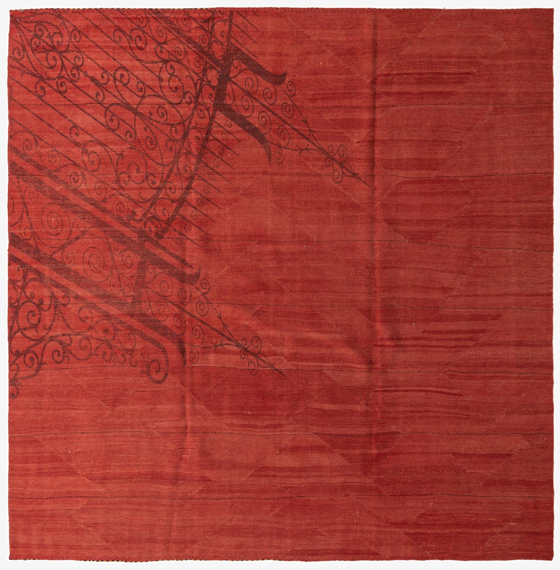 8' 4 x 8' 7  Hand Woven Kilim Modern Wool Square Rug