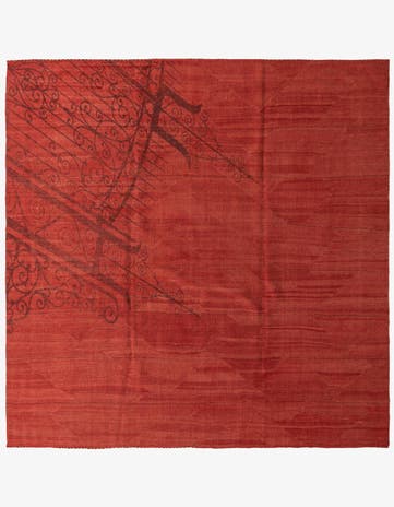 8' 4 x 8' 7 Hand Woven Kilim Modern Wool Square Rug