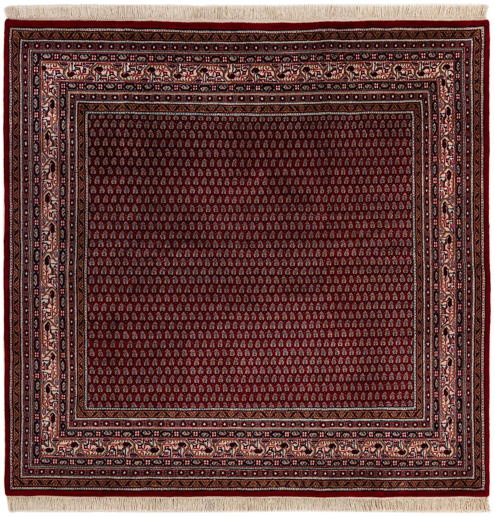 6' 3 x 6' 4 Hand Knotted Mir Wool Square Rug