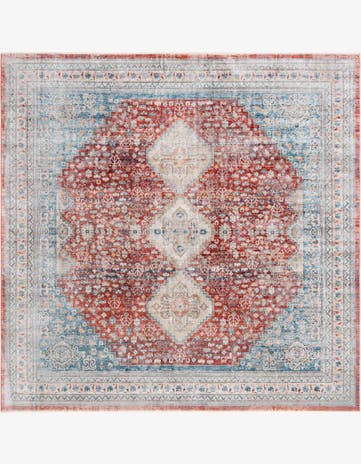 Red Newport Square Rug