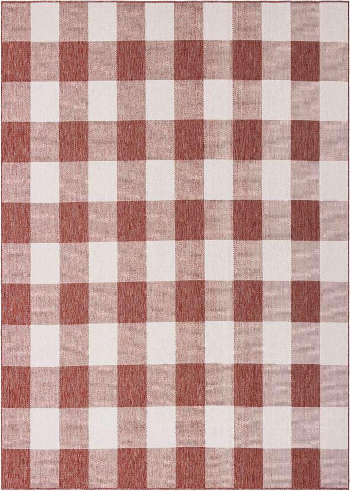 10' x 10' Easy-Clean Checkered Indoor / Outdoor Square Rug