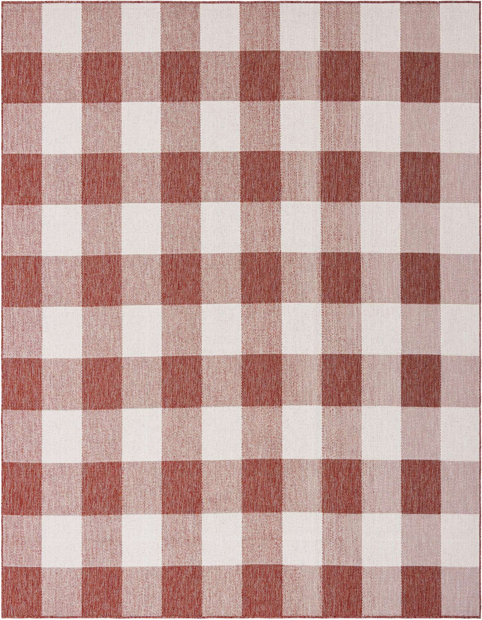 10' x 10' Easy-Clean Checkered Indoor / Outdoor Square Rug