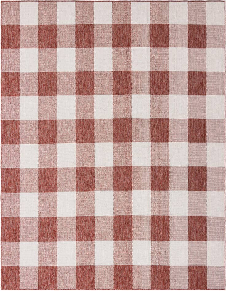 Detail image of 10' x 10' Easy-Clean Checkered Indoor / Outdoor Square Rug