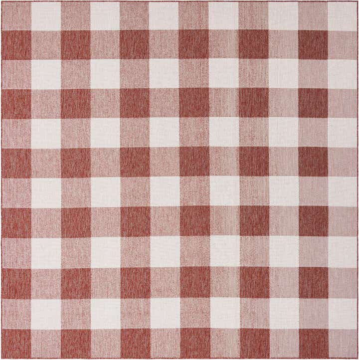 10' x 10' Easy-Clean Checkered Indoor / Outdoor Square Rug