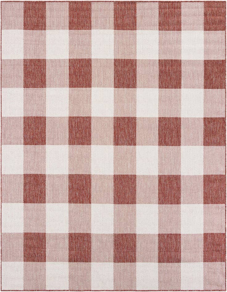 Detail image of 7' 10 x 7' 10 Easy-Clean Checkered Indoor / Outdoor Square Rug