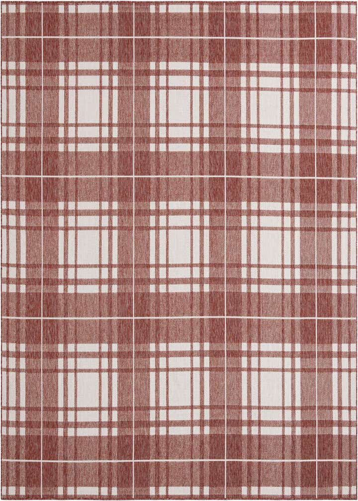 10' x 10' Easy-Clean Checkered Indoor / Outdoor Square Rug