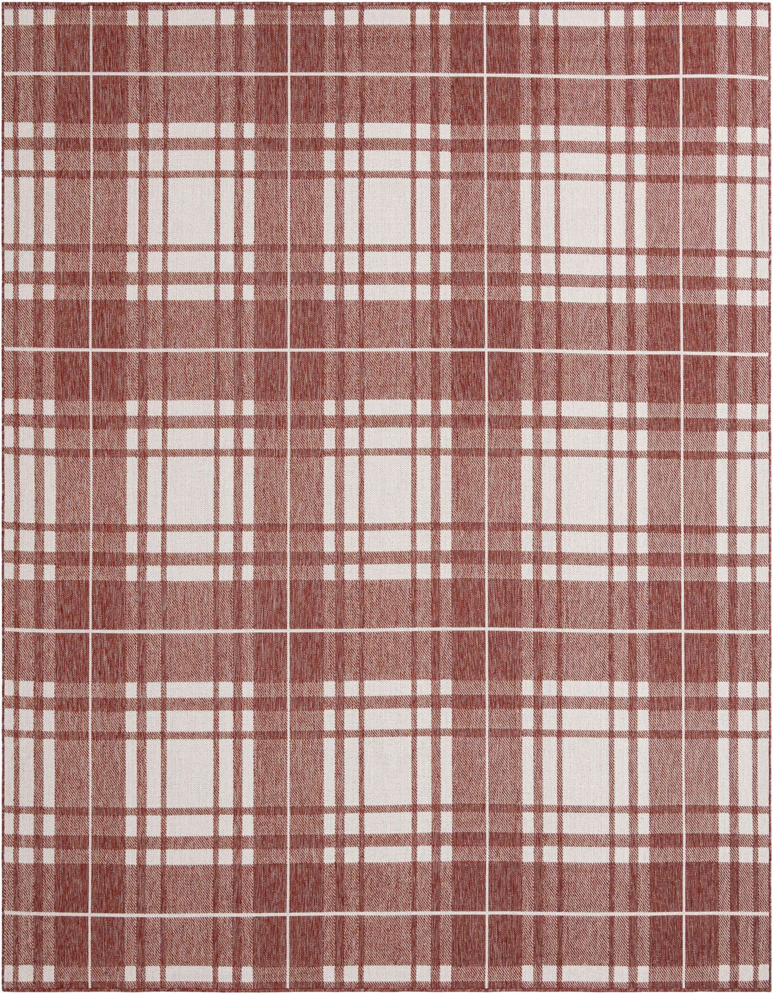 10' x 10' Easy-Clean Checkered Indoor / Outdoor Square Rug