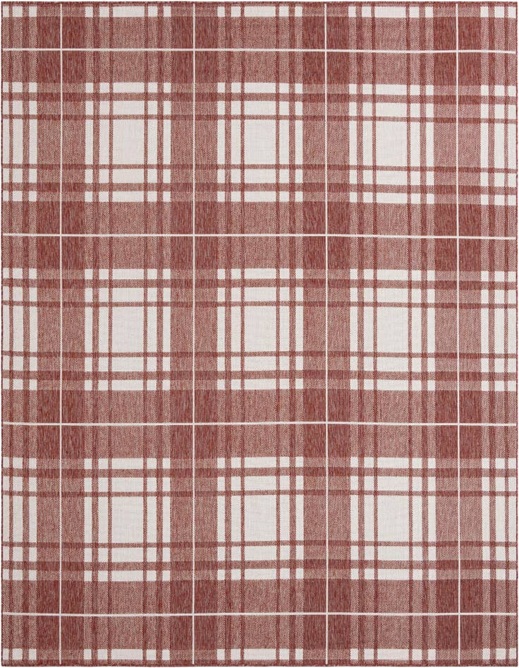 Detail image of 10' x 10' Easy-Clean Checkered Indoor / Outdoor Square Rug