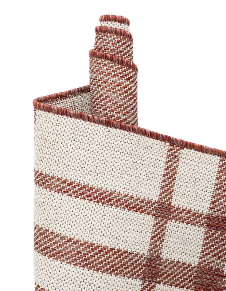 Detail image of 10' x 10' Easy-Clean Checkered Indoor / Outdoor Square Rug