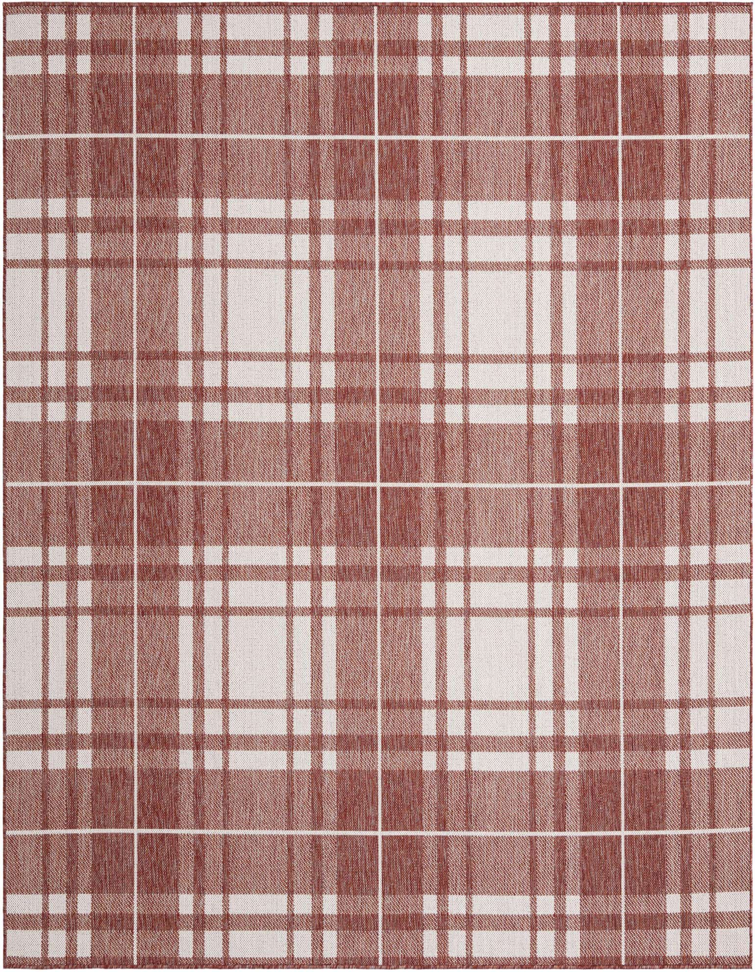 7' 10 x 7' 10 Easy-Clean Checkered Indoor / Outdoor Square Rug