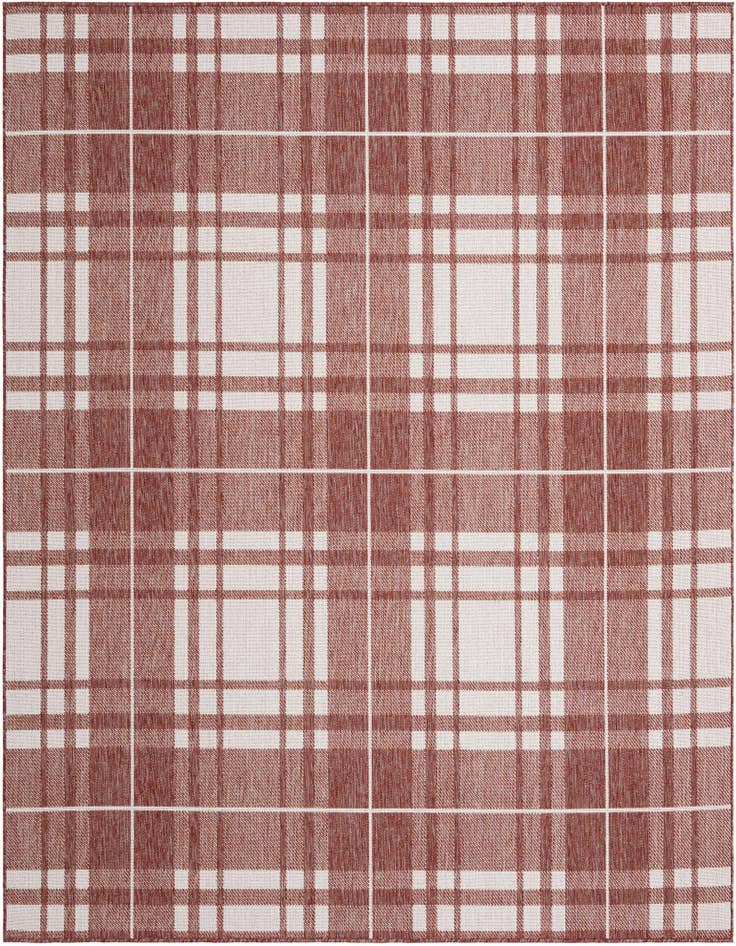 Detail image of 7' 10 x 7' 10 Easy-Clean Checkered Indoor / Outdoor Square Rug