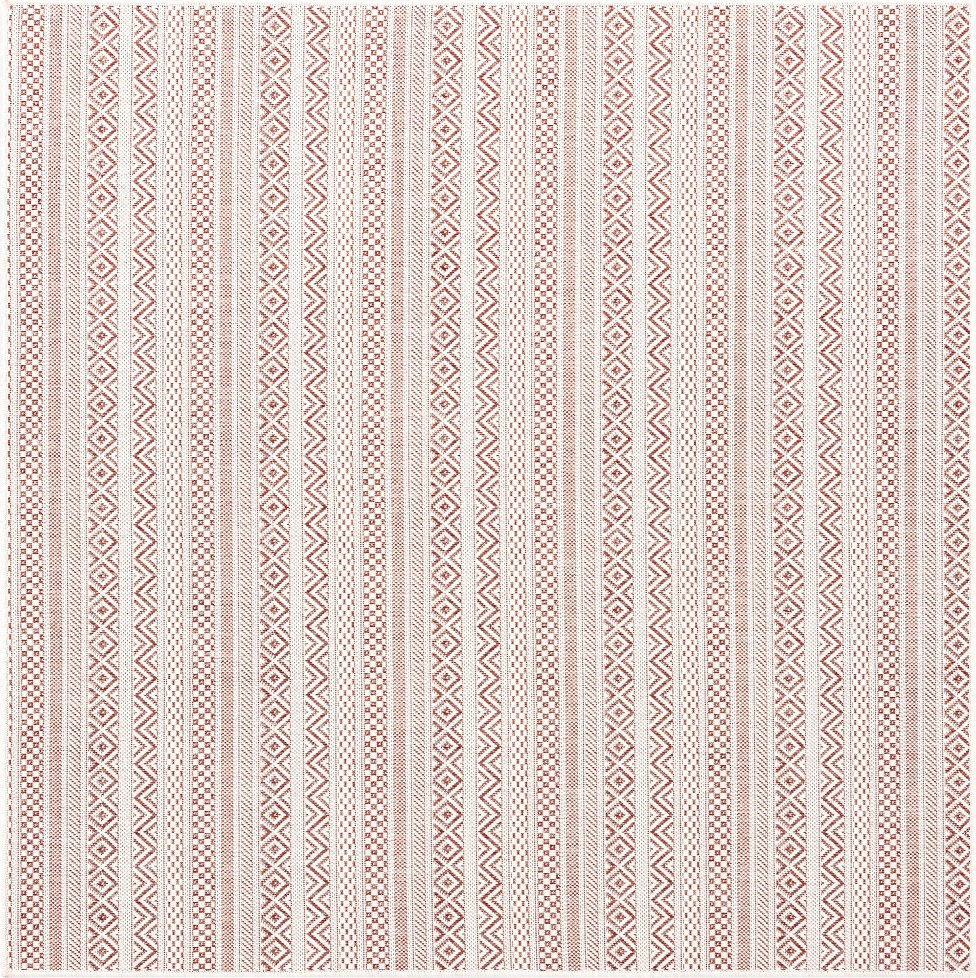 5' 3 x 5' 3 Washable Ribbon Indoor / Outdoor Square Rug