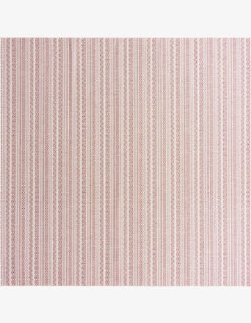 Red Easy-Clean Ribbon Indoor / Outdoor Square Rug