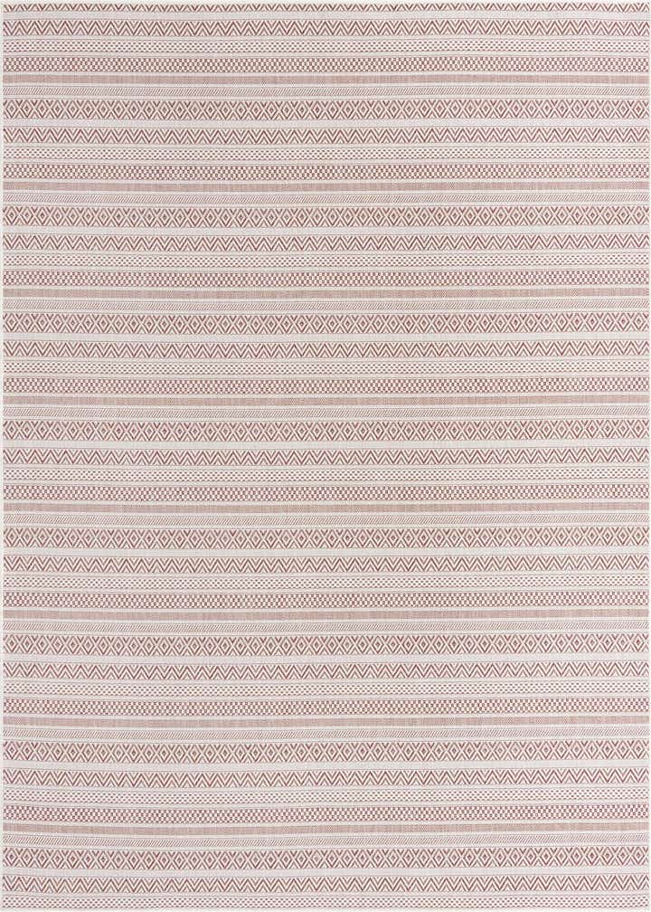 7' 10 x 7' 10 Easy-Clean Striped Indoor / Outdoor Square Rug