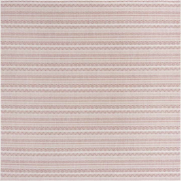 7' 10 x 7' 10 Easy-Clean Striped Indoor / Outdoor Square Rug