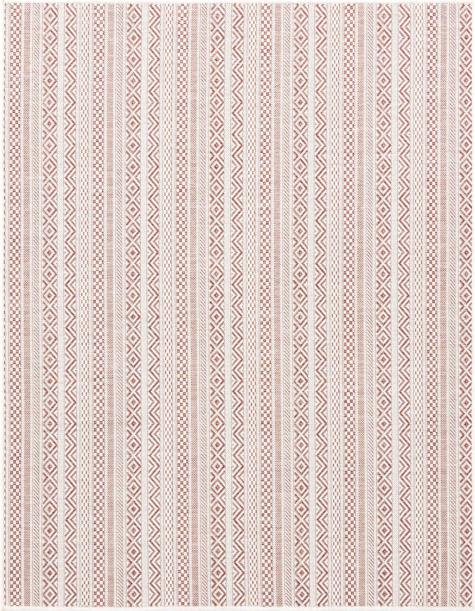 5' 3 x 5' 3 Easy-Clean Striped Indoor / Outdoor Square Rug