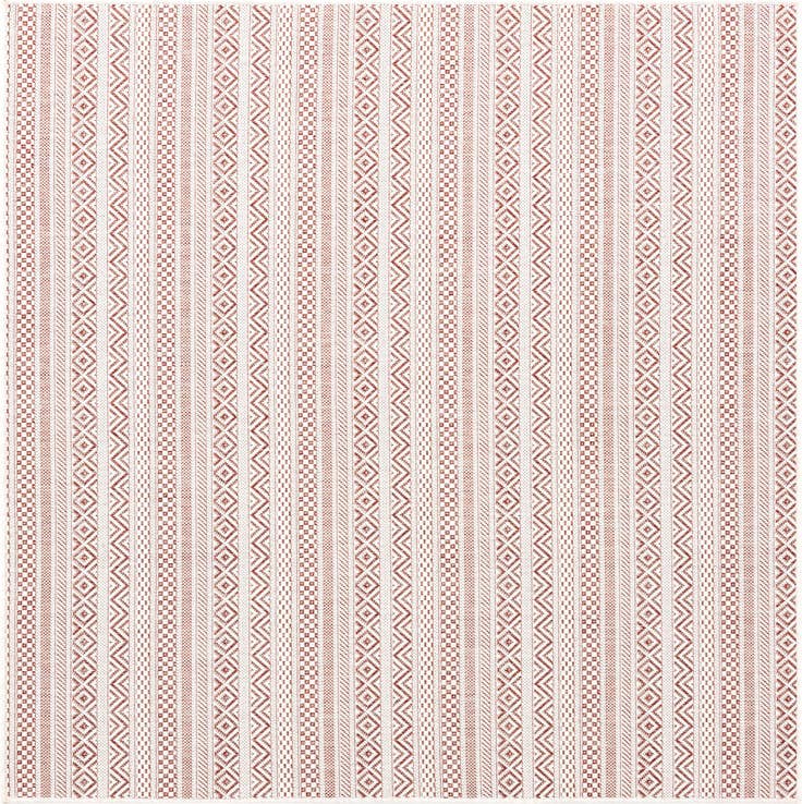 Detail image of 5' 3 x 5' 3 Easy-Clean Striped Indoor / Outdoor Square Rug