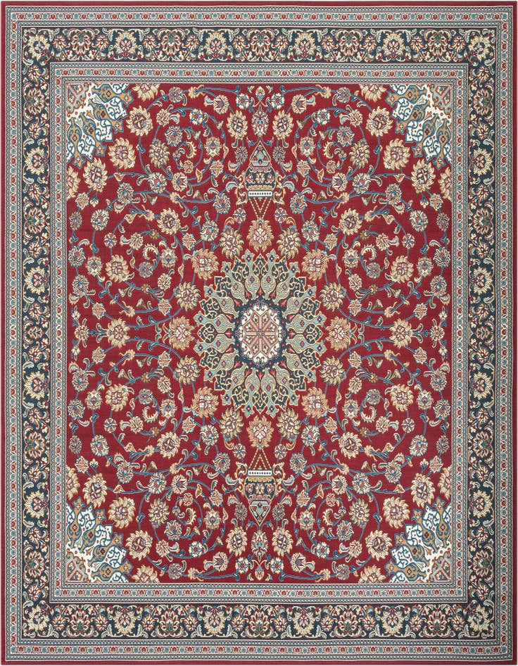 Detail image of 10' x 10' Easy-Clean Traditional Indoor / Outdoor Square Rug