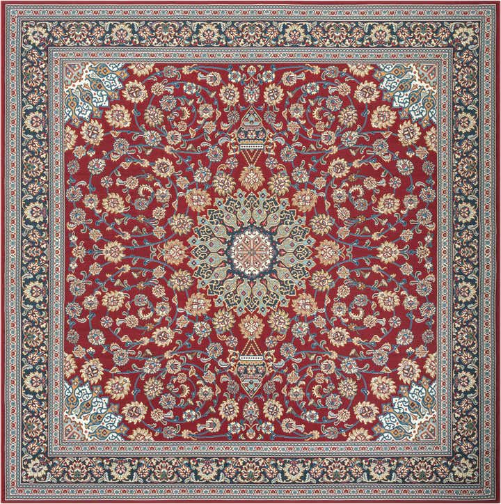10' x 10' Easy-Clean Traditional Indoor / Outdoor Square Rug