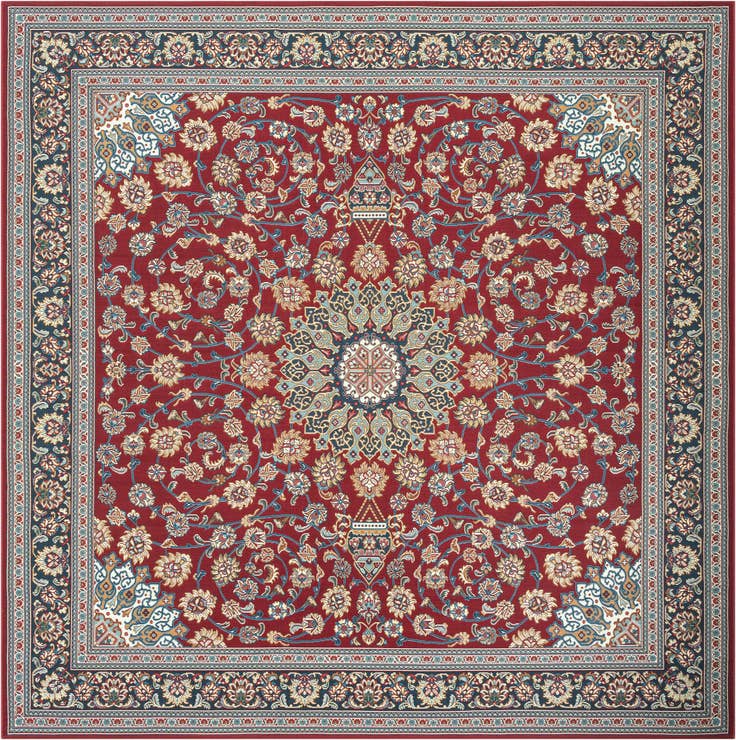 Detail image of 10' x 10' Easy-Clean Traditional Indoor / Outdoor Square Rug