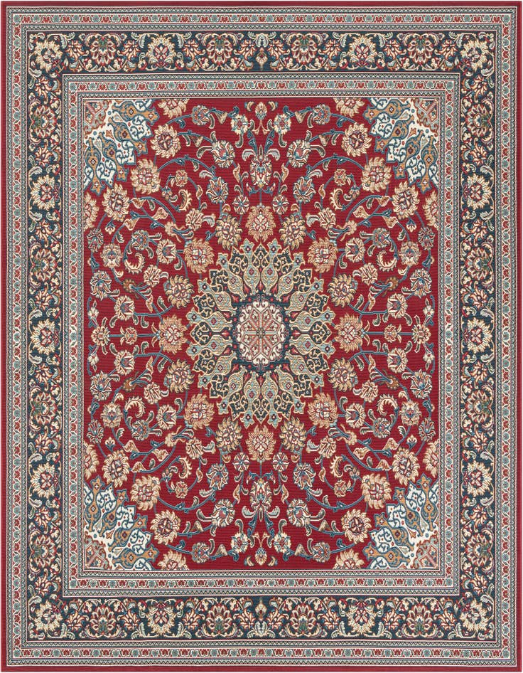 Detail image of 7' 10 x 7' 10 Easy-Clean Traditional Indoor / Outdoor Square Rug
