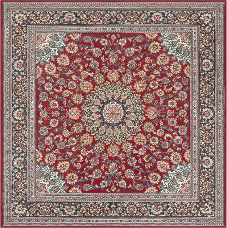 Detail image of 7' 10 x 7' 10 Easy-Clean Traditional Indoor / Outdoor Square Rug
