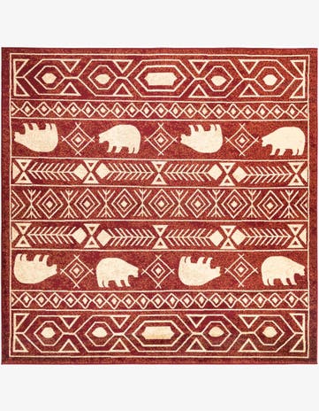 Red Pioneer Square Rug