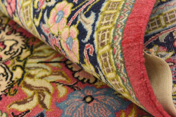 6' 5 x 7' Hand Knotted Qom Persian Square Rug